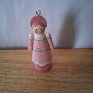 Charming Pink Wooden Holiday Ornament